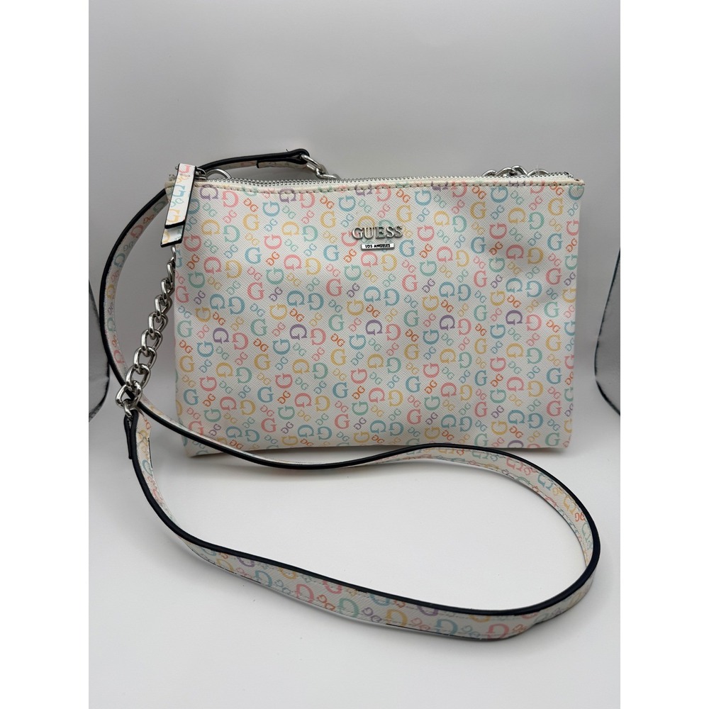 Guess Crossbody Bag & Wallet Set Women Small White Pastel Logo Good Monogram